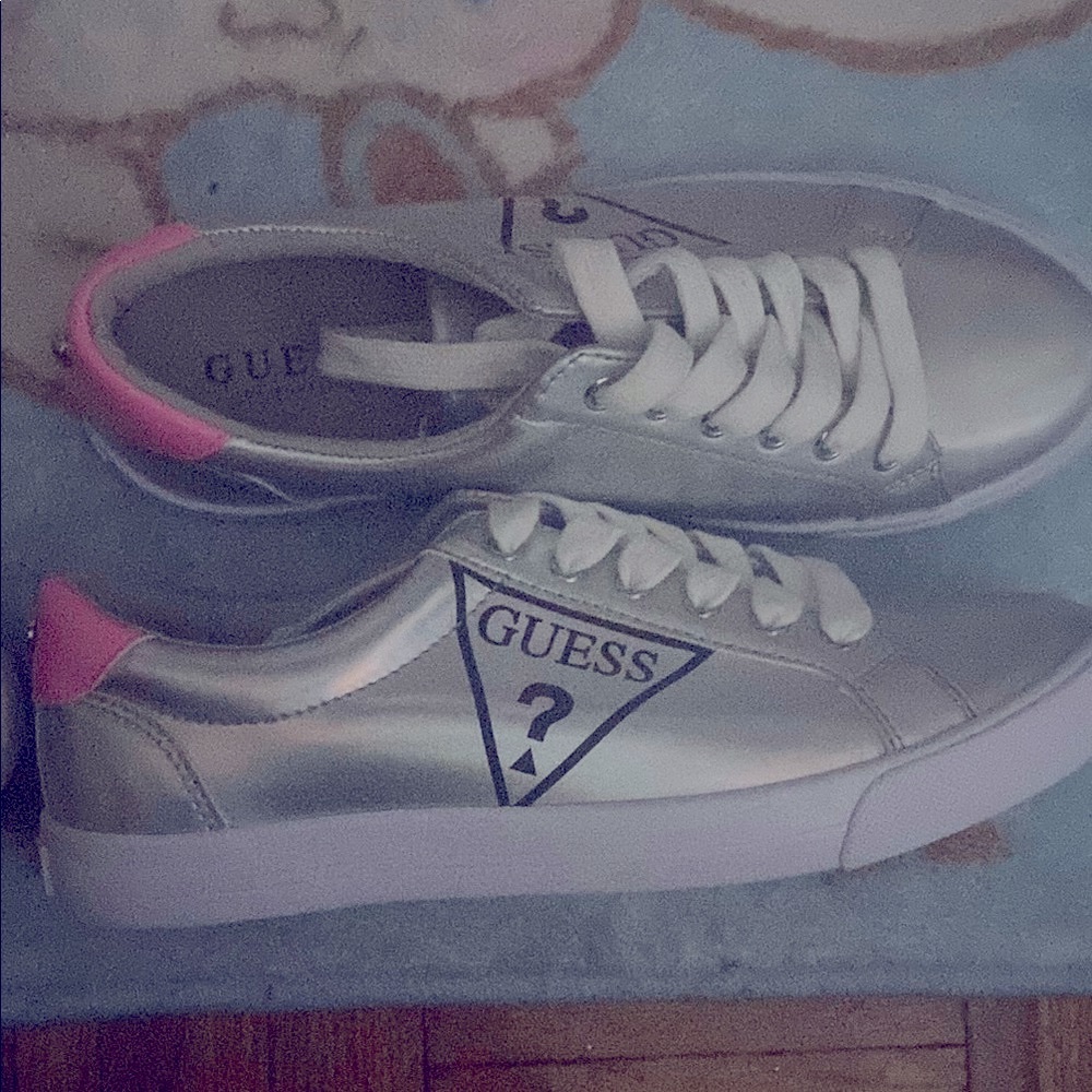 Guess Silver and Pink Sneakers